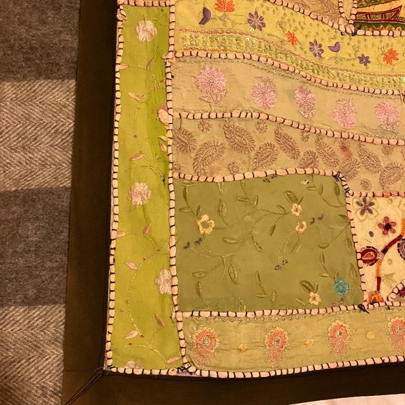 Beaded Sari Patchwork Tapestry - Picture 3 of 9